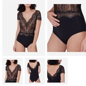 Simon Perele NWT Comete Black Bodysuit Underwire size 1 size XS reversable